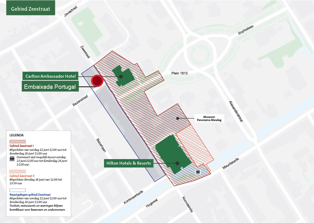 Embaixada de Portugal na zona de segurança