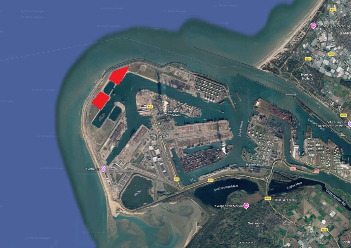 Locais sugeridos para as centrais nucleares (Google Maps)