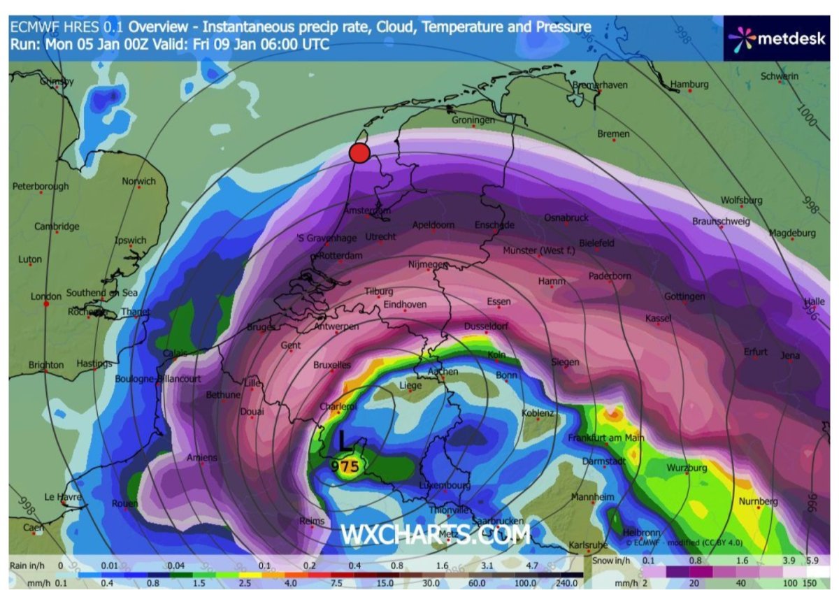 Possibilidade de uma tempestade dia 9 janeiro